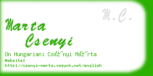 marta csenyi business card